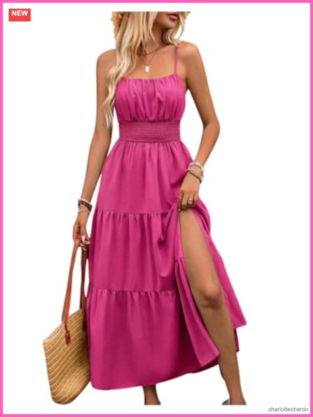 BOHO MAXI DRESS - sleeveless flowy sundress beach vacation layered split hem